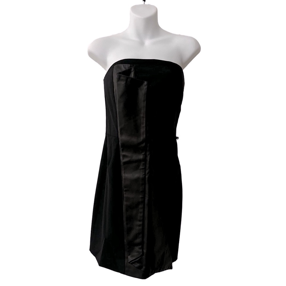 Alice + Olivia Strapless Dress with Leather Accent